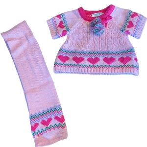 ❤️ BUILD A BEAR FAIR ISLE SWEATER DRESS & SCARF SET